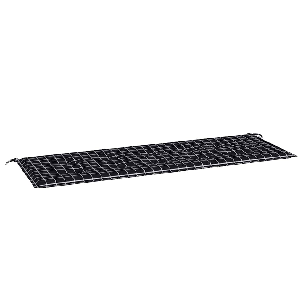 Vidaxl tuinbankkussen ruitpatroon 150x50x4 cm oxford stof zwart