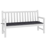 Vidaxl tuinbankkussen ruitpatroon 150x50x4 cm oxford stof zwart