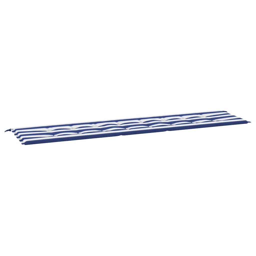 Vidaxl tuinbankkussen gestreept 200x50x4 cm stof wit en blauw