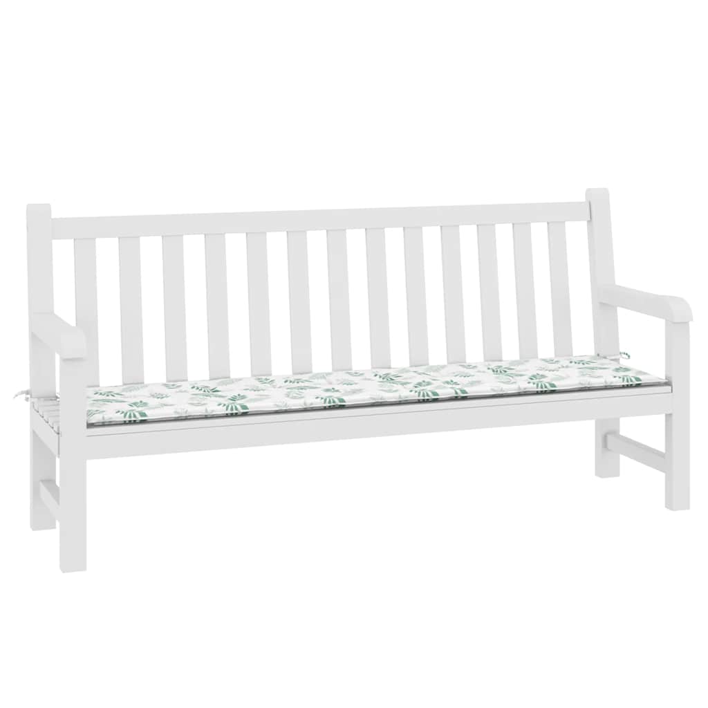 Vidaxl tuinbankkussen bladpatroon 200x50x4 cm stof