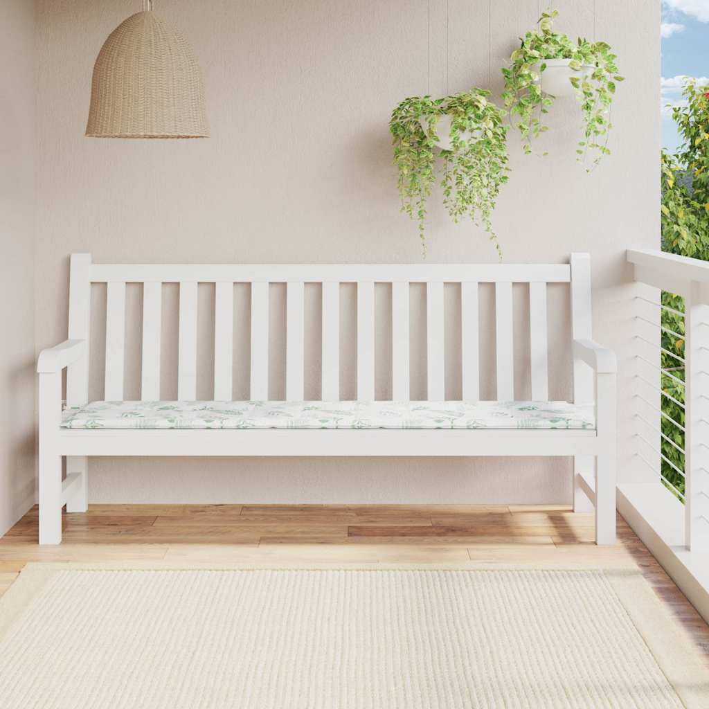 Vidaxl tuinbankkussen bladpatroon 200x50x4 cm stof