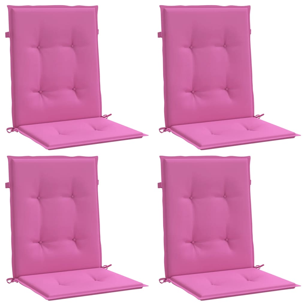 Vidaxl stoelkussens 4 st lage rug stof roze