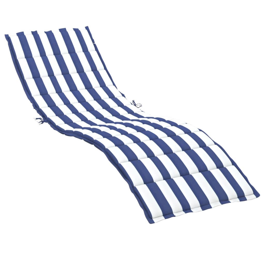 VidaXL Ligbedkussen gestreept oxford stof blauw en wit