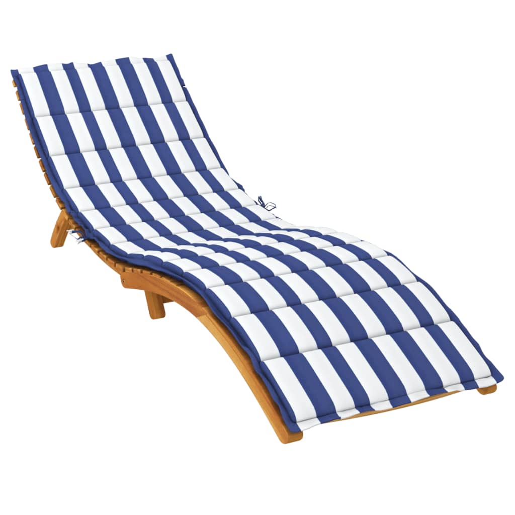 VidaXL Ligbedkussen gestreept oxford stof blauw en wit
