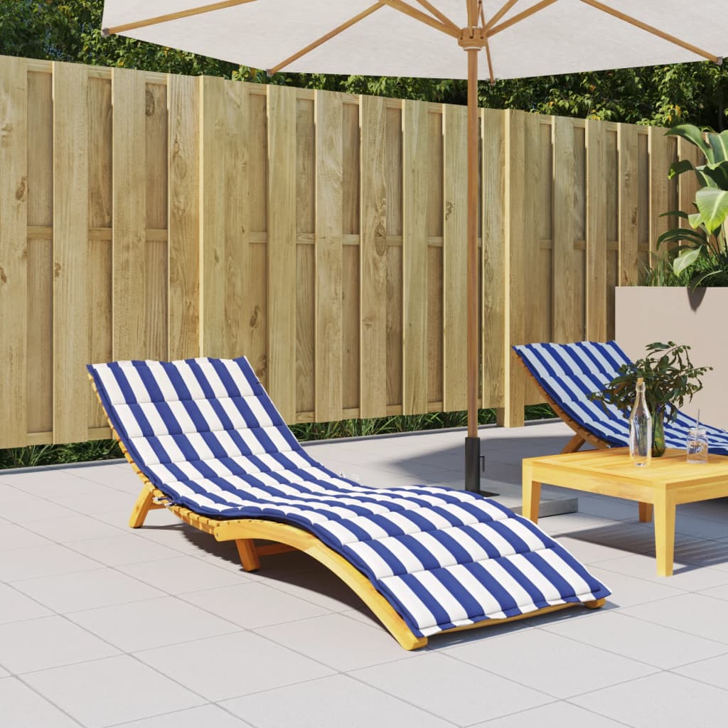 VidaXL Ligbedkussen gestreept oxford stof blauw en wit