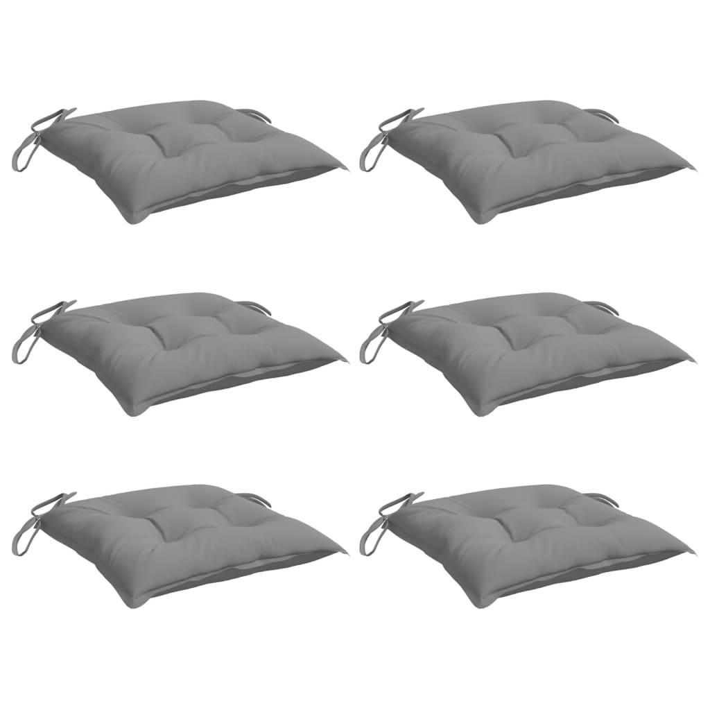 Vidaxl stoelkussens 6 st 40x40x7 cm oxford stof grijs