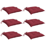 Vidaxl stoelkussens 6 st 40x40x7 cm oxford stof wijnrood