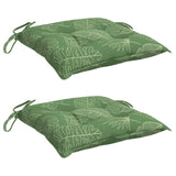 Vidaxl stoelkussens 2 st bladpatroon 40x40x7 cm stof
