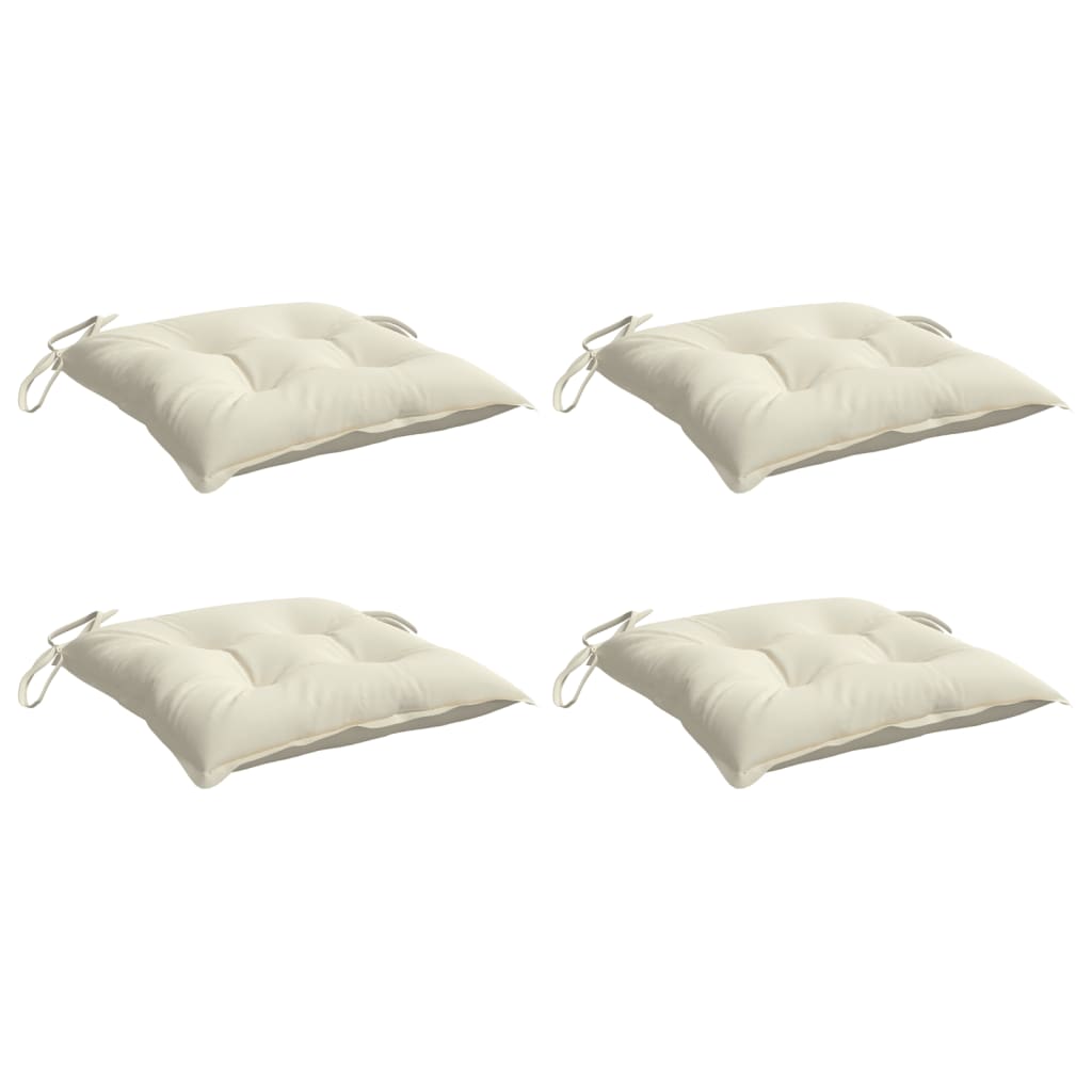 Vidaxl stoelkussens 4 st 50x50x7 cm oxford stof crèmewit