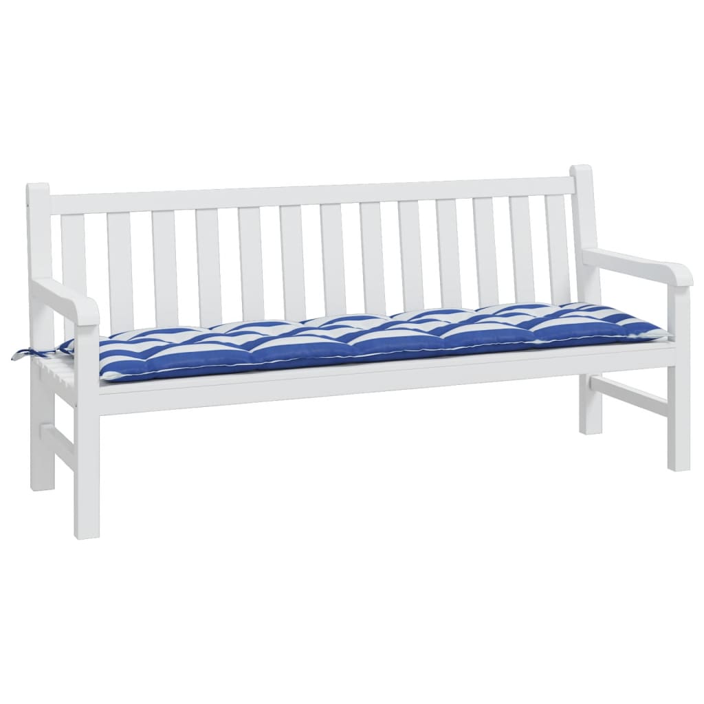 Vidaxl bankkussen gestreept 180x50x7 cm stof gestreept wit en blauw