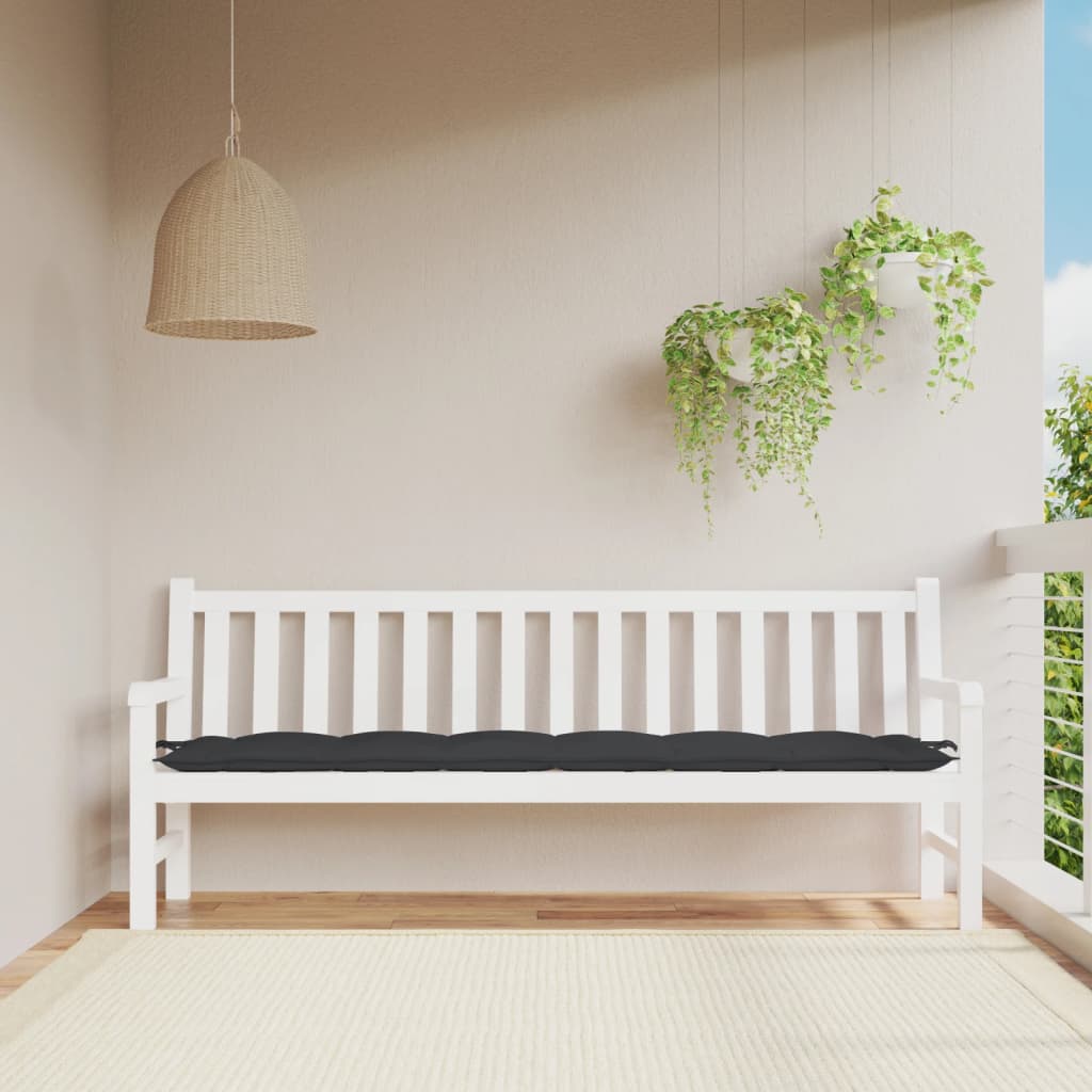 Vidaxl tuinbankkussen 200x50x7 cm stof zwart