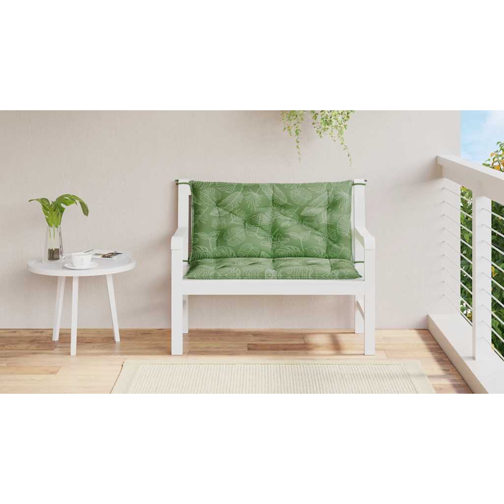 Vidaxl tuinbankkussens 2 st bladpatroon 100x50x7 cm stof