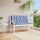 Vidaxl tuinbankkussens 2 st gestreept 120x50x7 cm stof wit en blauw