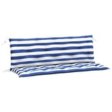Vidaxl tuinbankkussens 2 st gestreept 150x50x7 cm stof wit en blauw