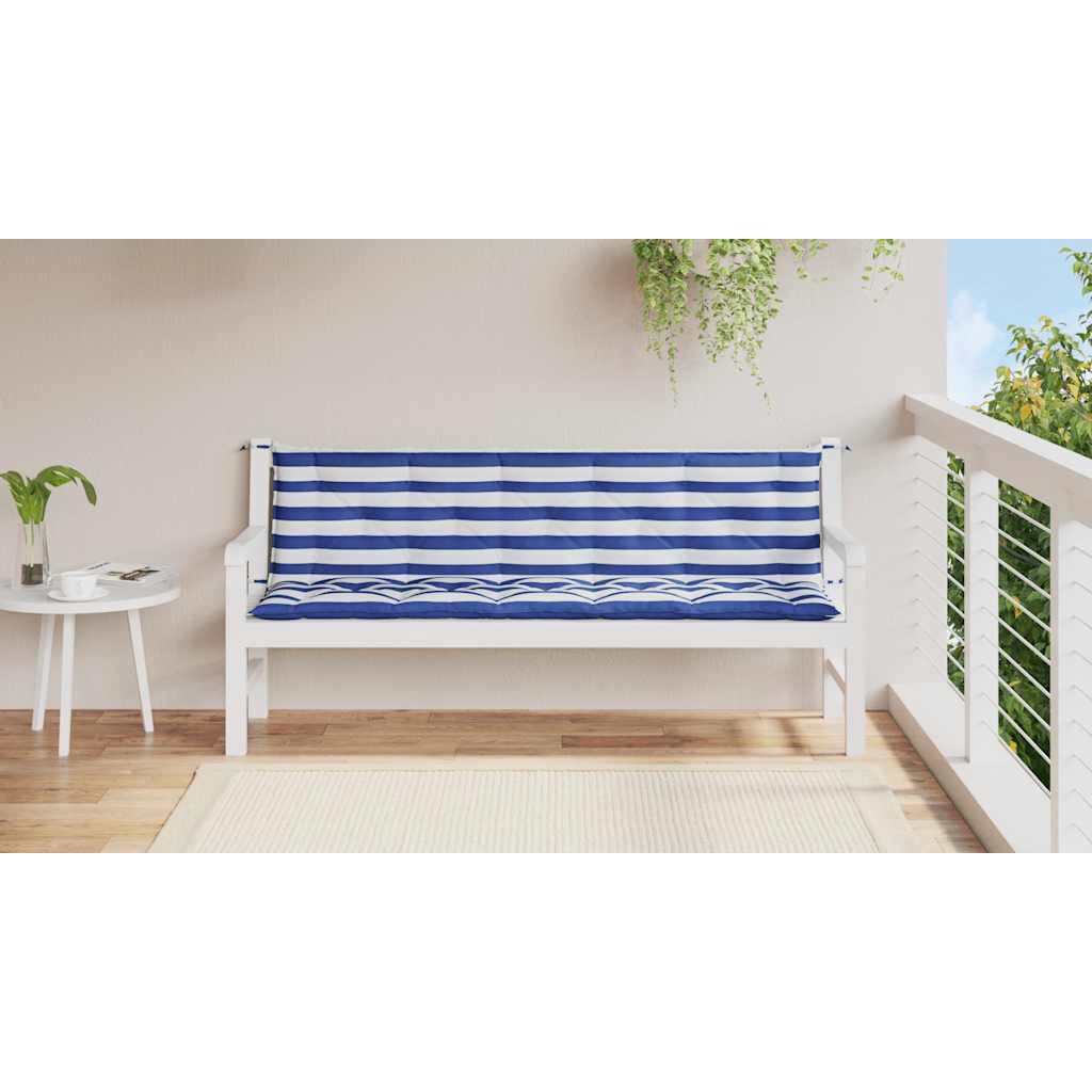 Vidaxl tuinbankkussens 2 st oxford stof gestreept wit en blauw