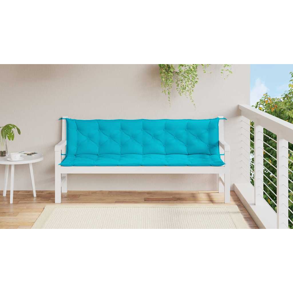 Vidaxl tuinbankkussens 2 st 200x50x7 cm stof turquoise