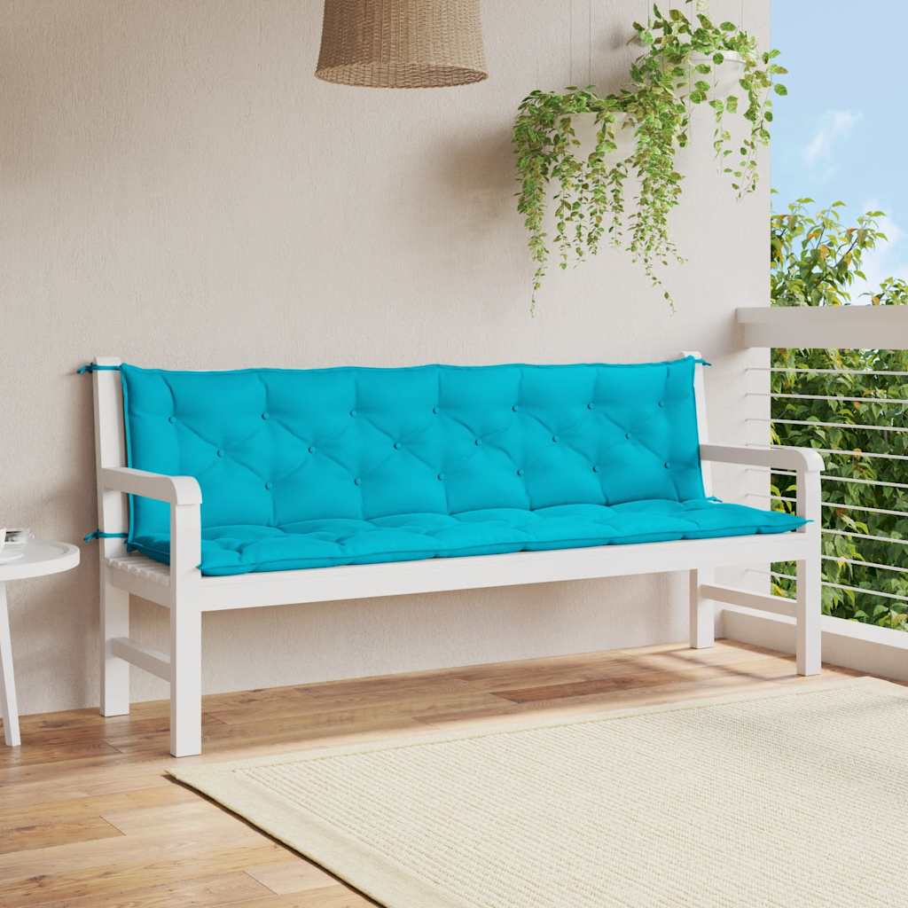 Vidaxl tuinbankkussens 2 st 200x50x7 cm stof turquoise