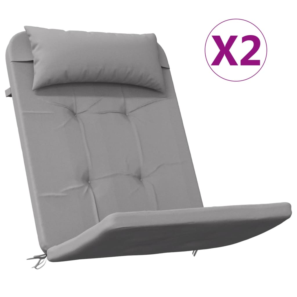 VidaXL Stoelkussens 2 st Adirondack oxford stof grijs