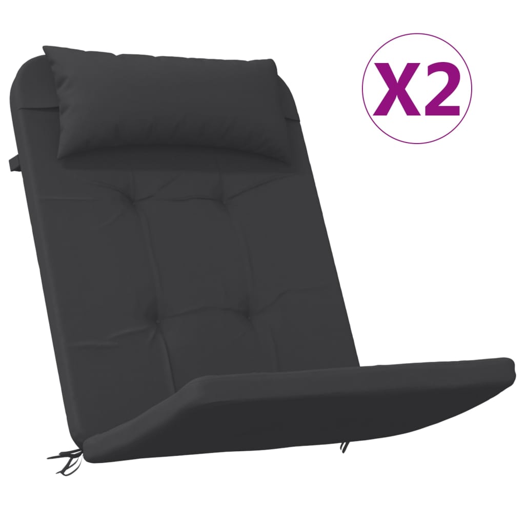 VidaXL Stoelkussens 2 st Adirondack oxford stof zwart
