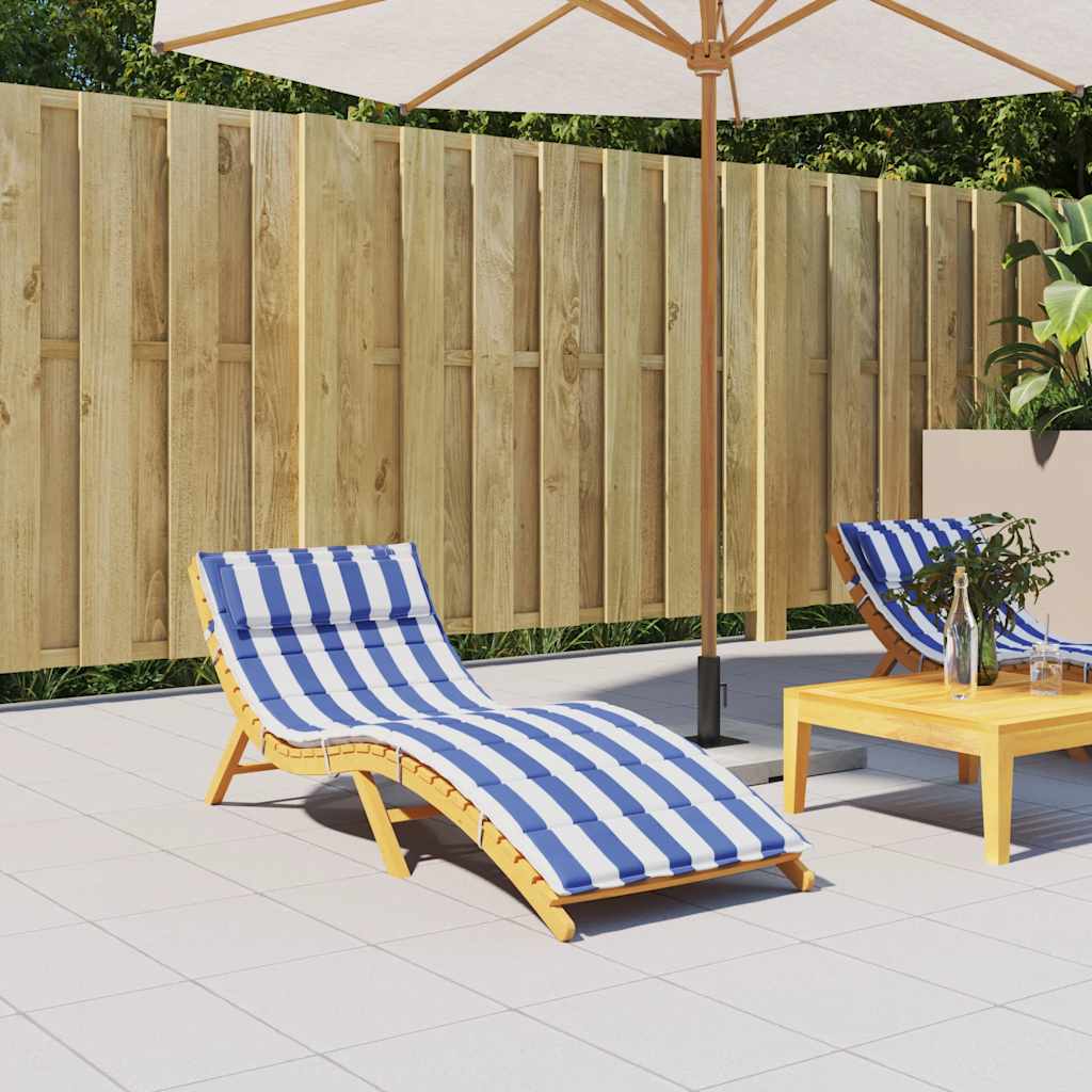 Vidaxl ligbedkussen gestreept 180x60x4 cm oxford stof blauw en wit