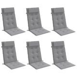 Vidaxl stoelkussens 6 st hoge rug oxford stof grijs