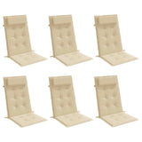Vidaxl stoelkussens 6 st hoge rug oxford stof beige