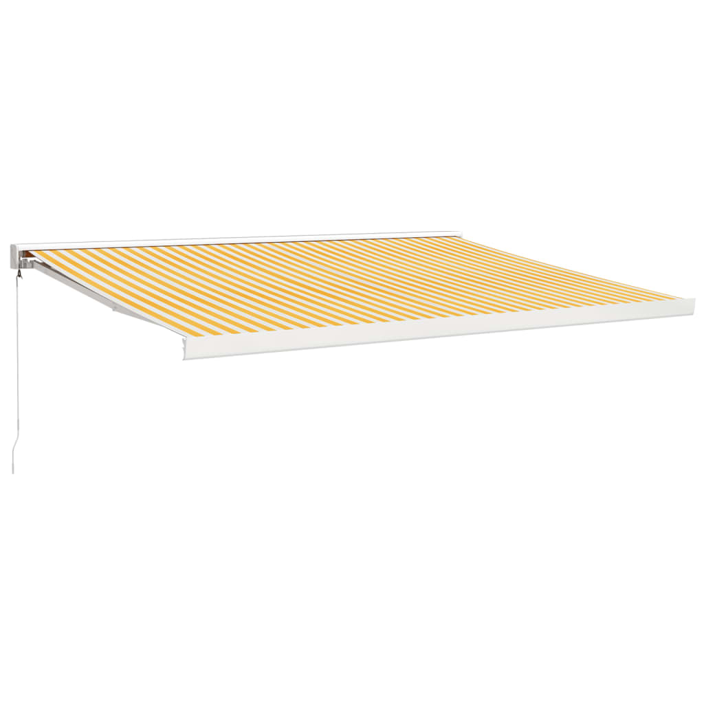 VidaXL Luifel uittrekbaar 4x3 m stof en aluminium geel en wit