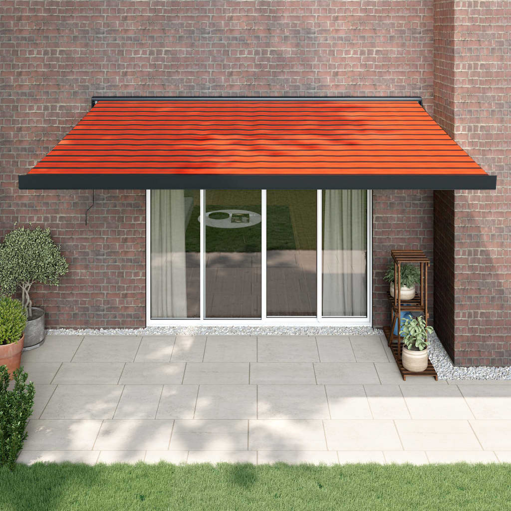VidaXL Luifel uittrekbaar 4x3 m stof en aluminium oranje en bruin