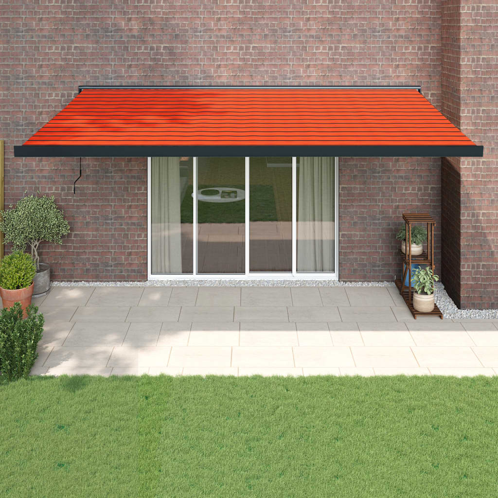 VidaXL Luifel uittrekbaar 5x3 m stof en aluminium oranje en bruin
