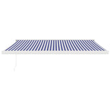 VidaXL Luifel uittrekbaar 4x3 m stof en aluminium blauw en wit