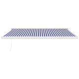 VidaXL Luifel uittrekbaar 4,5x3 m stof en aluminium blauw en wit