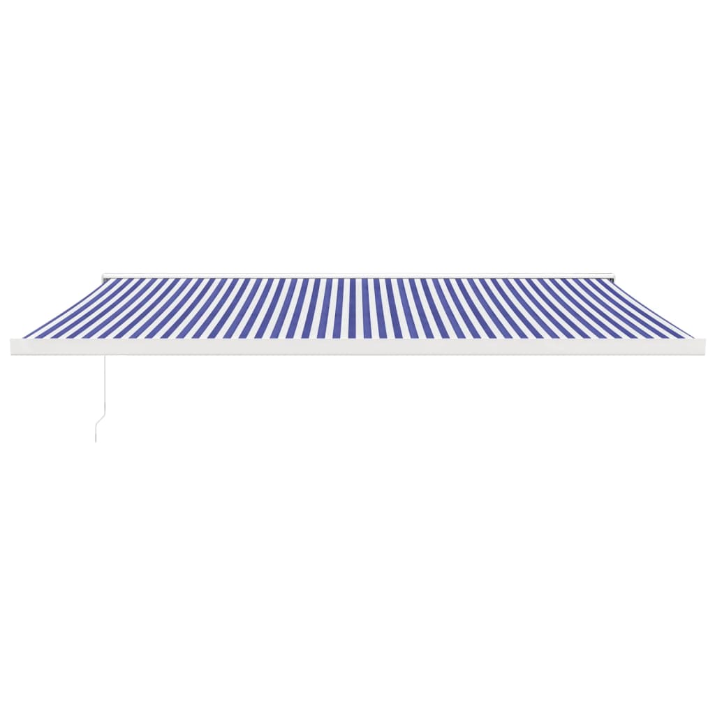 VidaXL Luifel uittrekbaar 5x3 m stof en aluminium blauw en wit