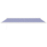 VidaXL Luifel uittrekbaar 5x3 m stof en aluminium blauw en wit
