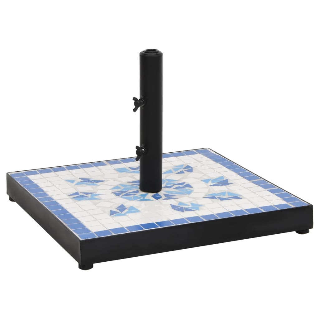Vidaxl parasolvoet vierkant 12 kg blauw en wit