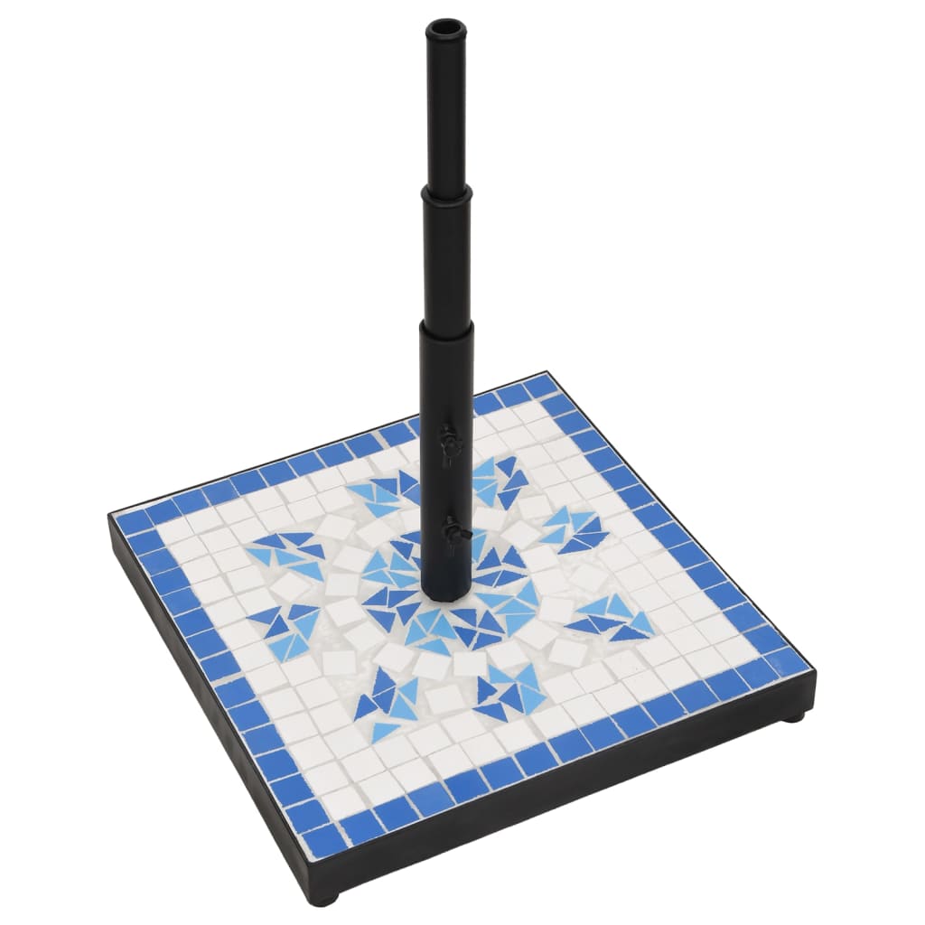 Vidaxl parasolvoet vierkant 12 kg blauw en wit