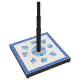 Vidaxl parasolvoet vierkant 12 kg blauw en wit