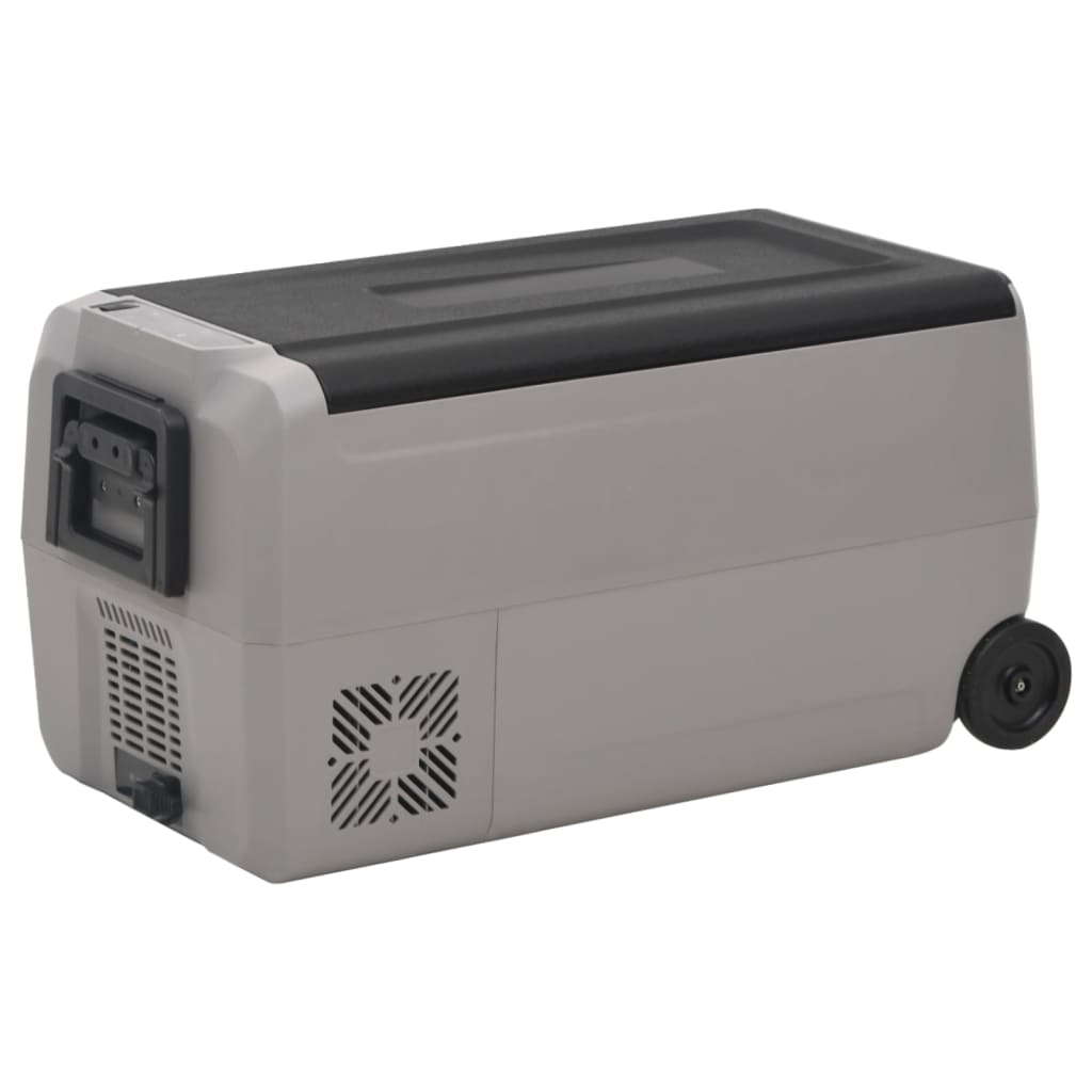 Vidaxl koelbox met wielen en handvat 60 l polypropeen zwart en grijs