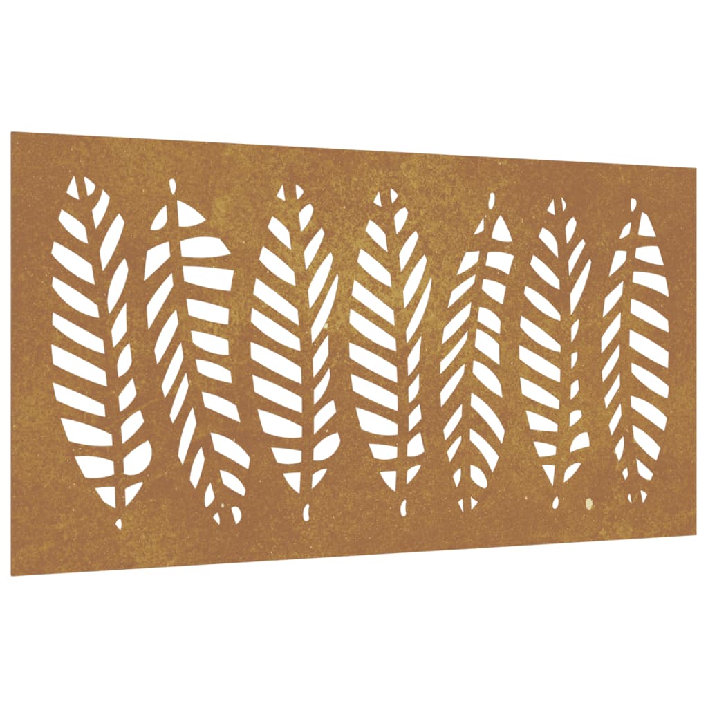 Vidaxl wanddecoratie tuin bladontwerp 105x55 cm cortenstaal