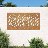 Vidaxl wanddecoratie tuin bladontwerp 105x55 cm cortenstaal