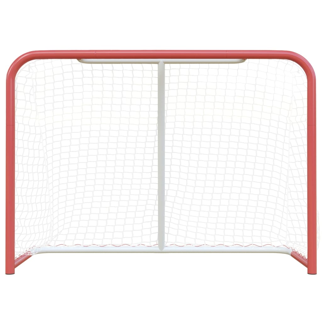Vidaxl hockeydoel met net 153x60x118 cm staal en polyester rood en wit