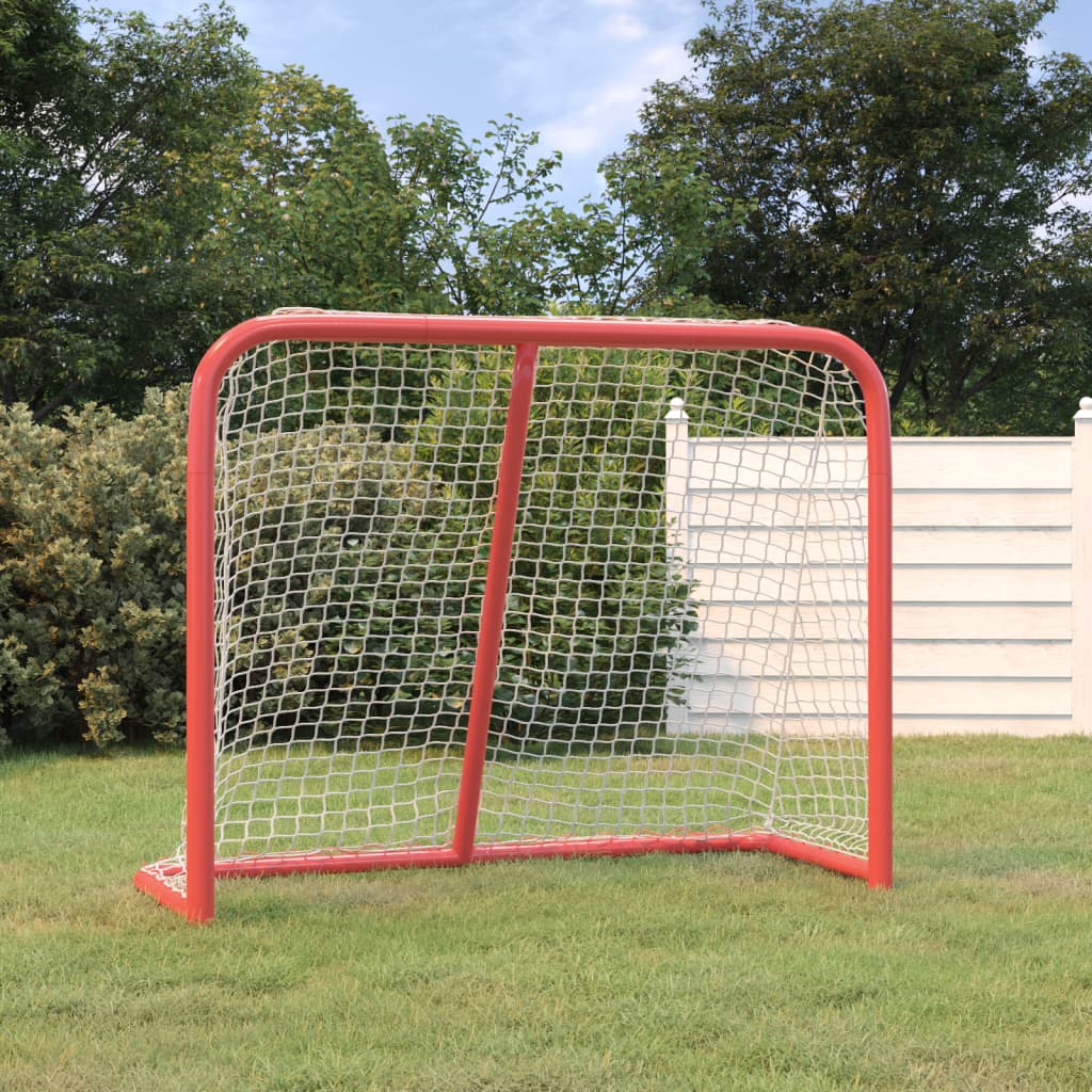 Vidaxl hockeydoel 183x71x122 cm polyester rood en wit