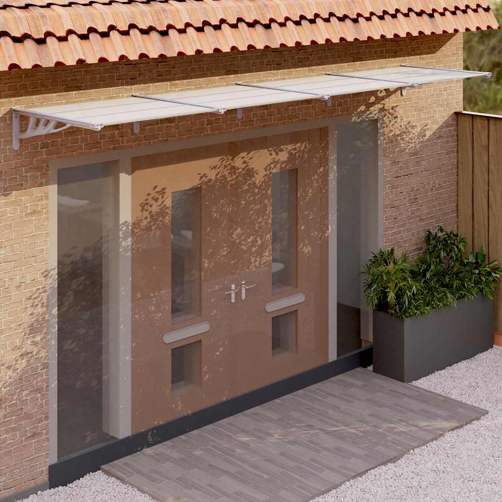Vidaxl deurluifel 396x90 cm polycarbonaat grijs en transparant