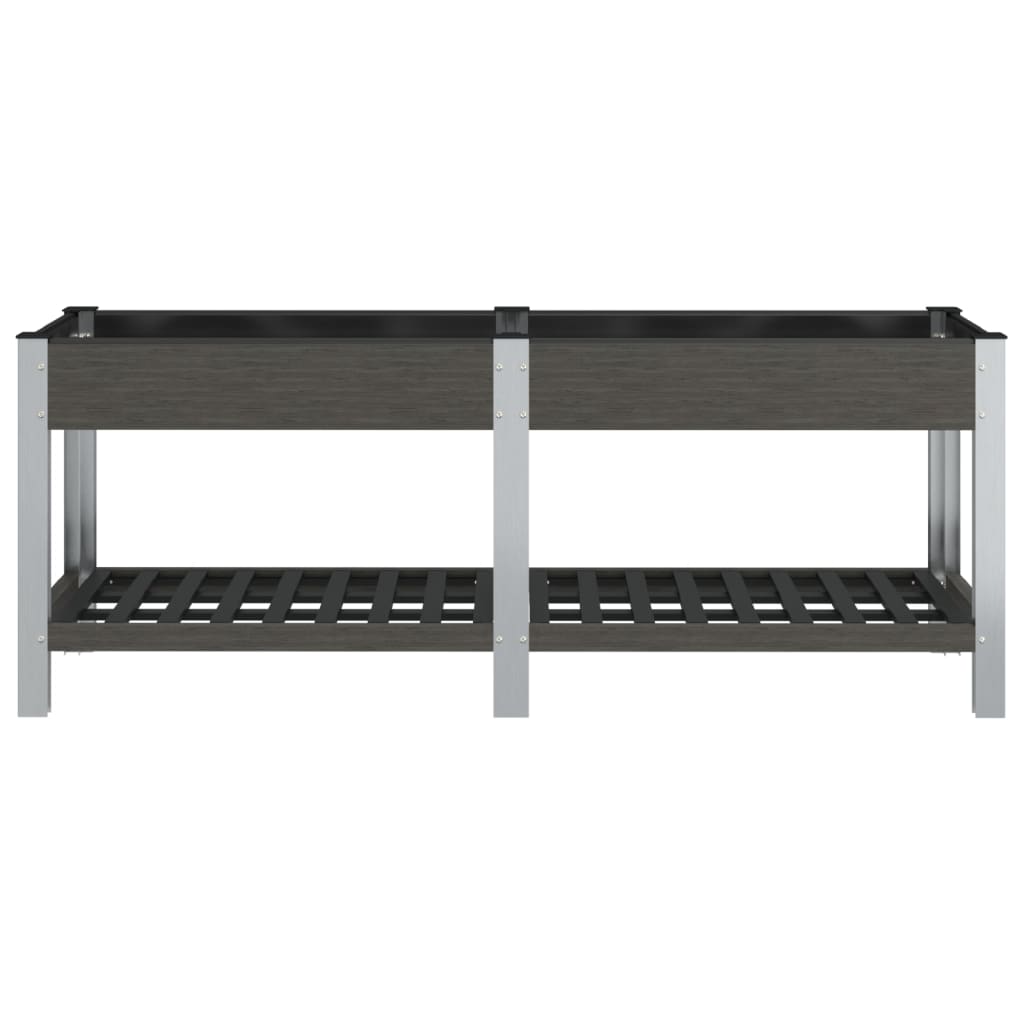 Vidaxl plantenbak verhoogd met schap 200x50x75 cm hkc grijs