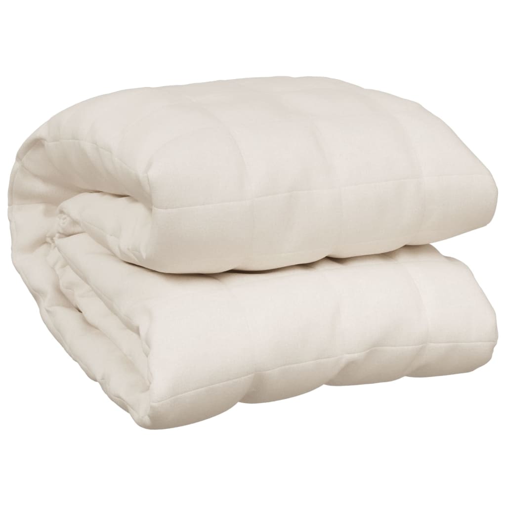 Vidaxl verzwaringsdeken 122x183 cm 5 kg stof lichtcrèmekleurig