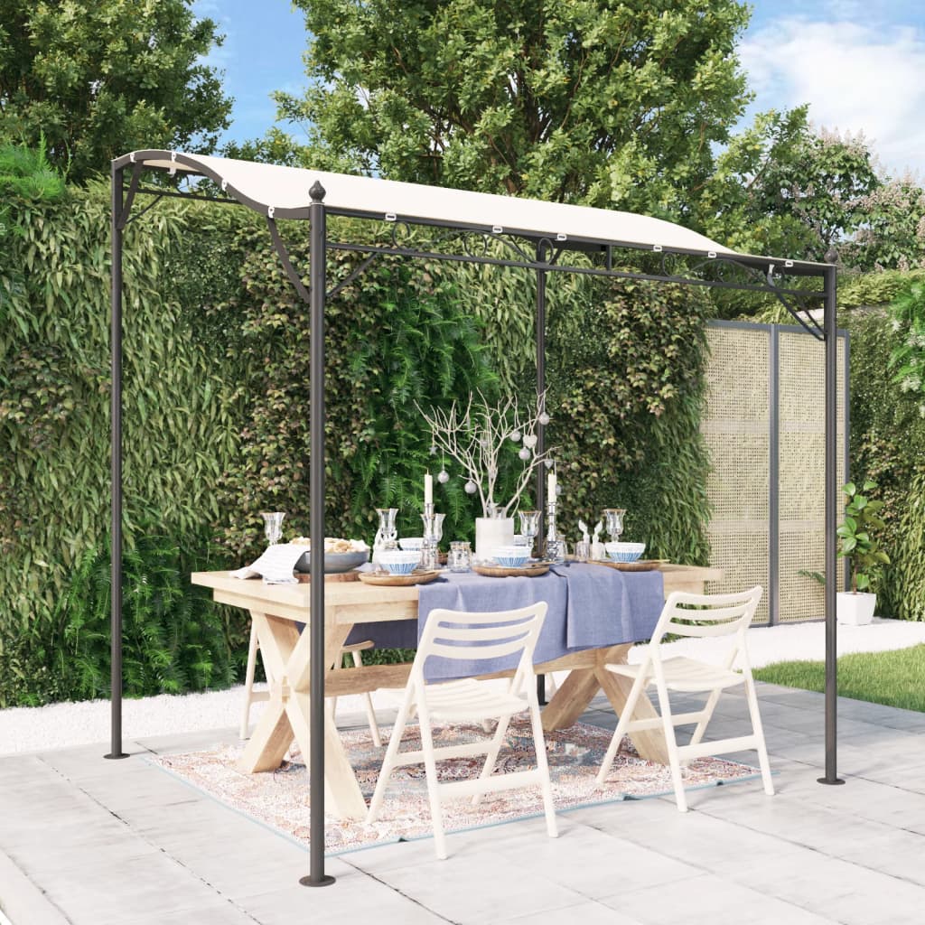 VidaXL Luifel 2x2,3 m 180 g m² stof en staal crèmekleurig