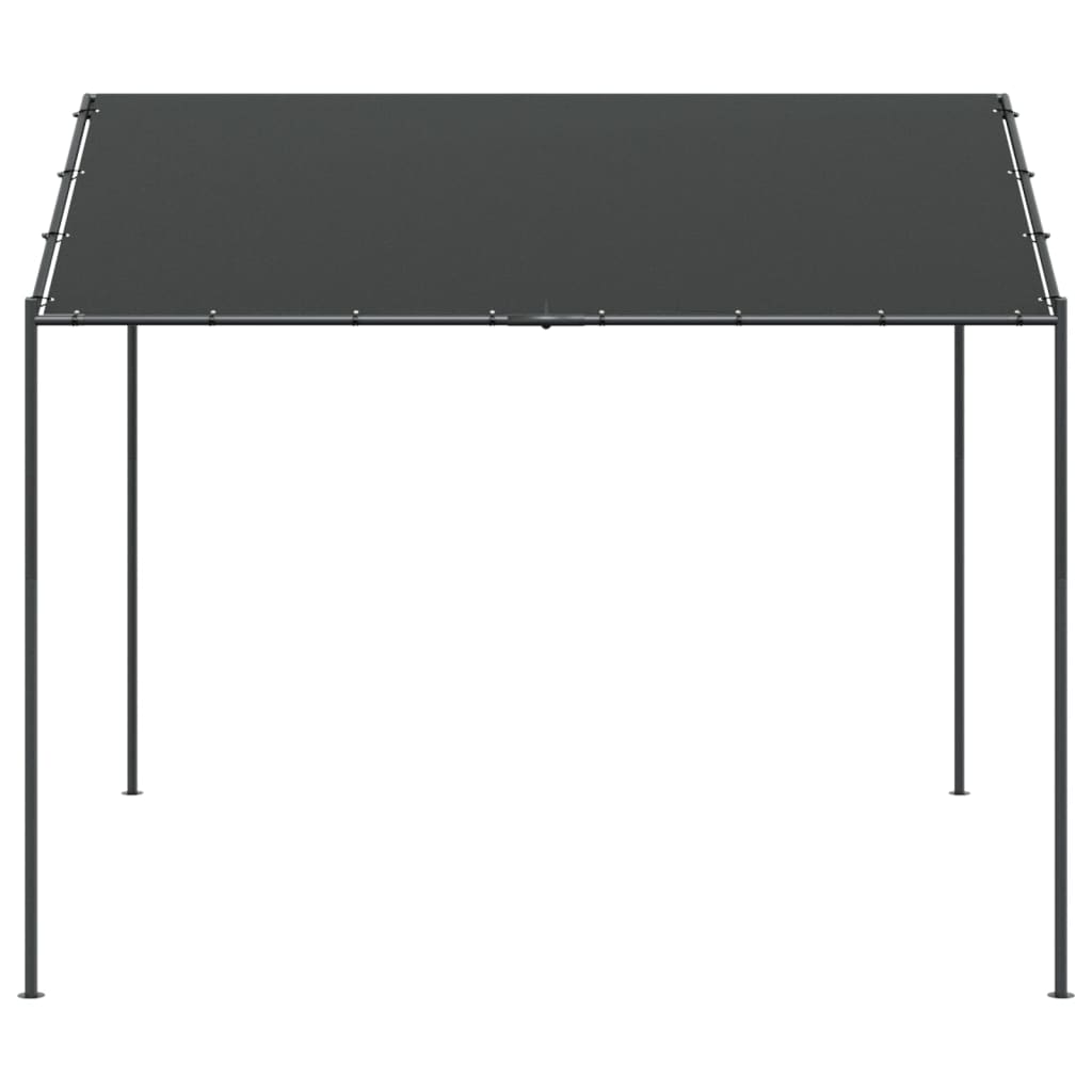 Vidaxl tuinpaviljoen 4x4 m staal en stof antracietkleurig