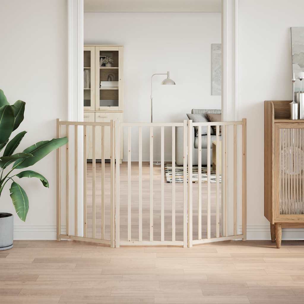 Vidaxl hondenhek opvouwbaar 3 panelen 150 cm massief vurenhout