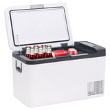 VidaXL Koelbox met handvat en adapter 18 L PP PE zwart en wit