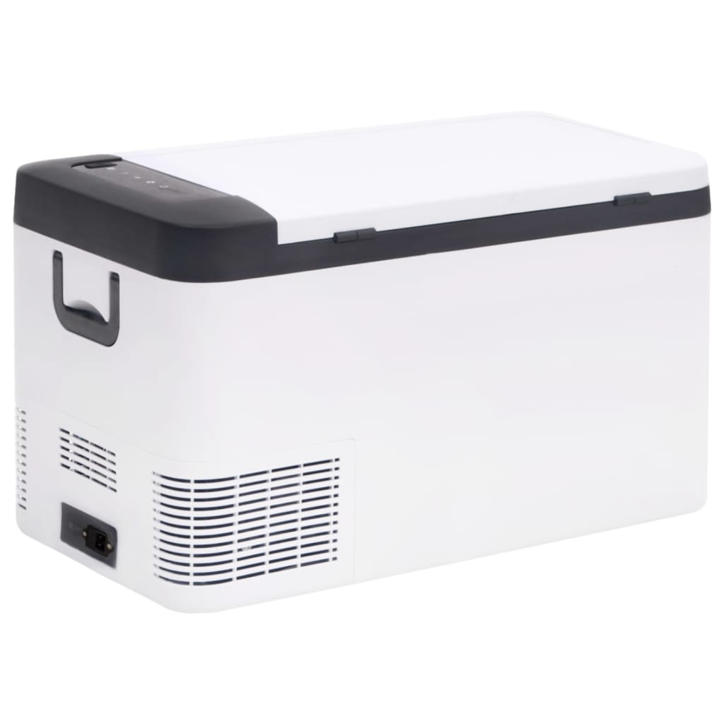VidaXL Koelbox met handvat en adapter 18 L PP PE zwart en wit