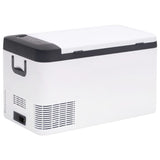 VidaXL Koelbox met handvat en adapter 18 L PP PE zwart en wit